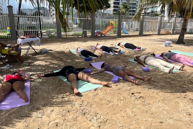 Beach Bliss Yoga in San Juan - The beach setup: props, mats, and why convenience is part of the value