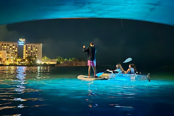 Clear LED Kayaking in Condado Lagoon - Condado Lagoon After Dark, the City Lights From a Paddle