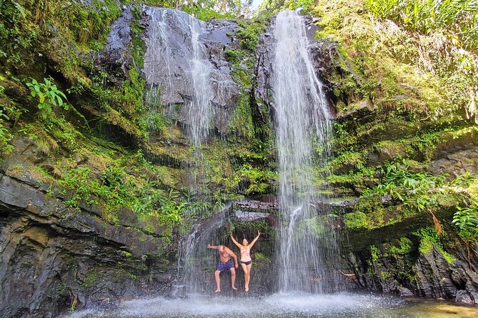 Private Rainforest Waterfalls and Beach Hiking Tour from San Juan - Stop 1 at Playa Mar Chiquita: rock formations, Atlantic waves, big photos